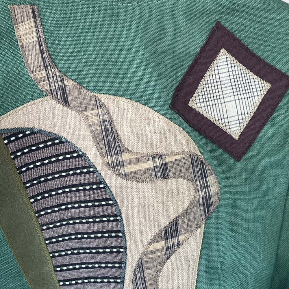 Vintage Beppa Geometric Patch Pattern Blazer 100%… - image 8